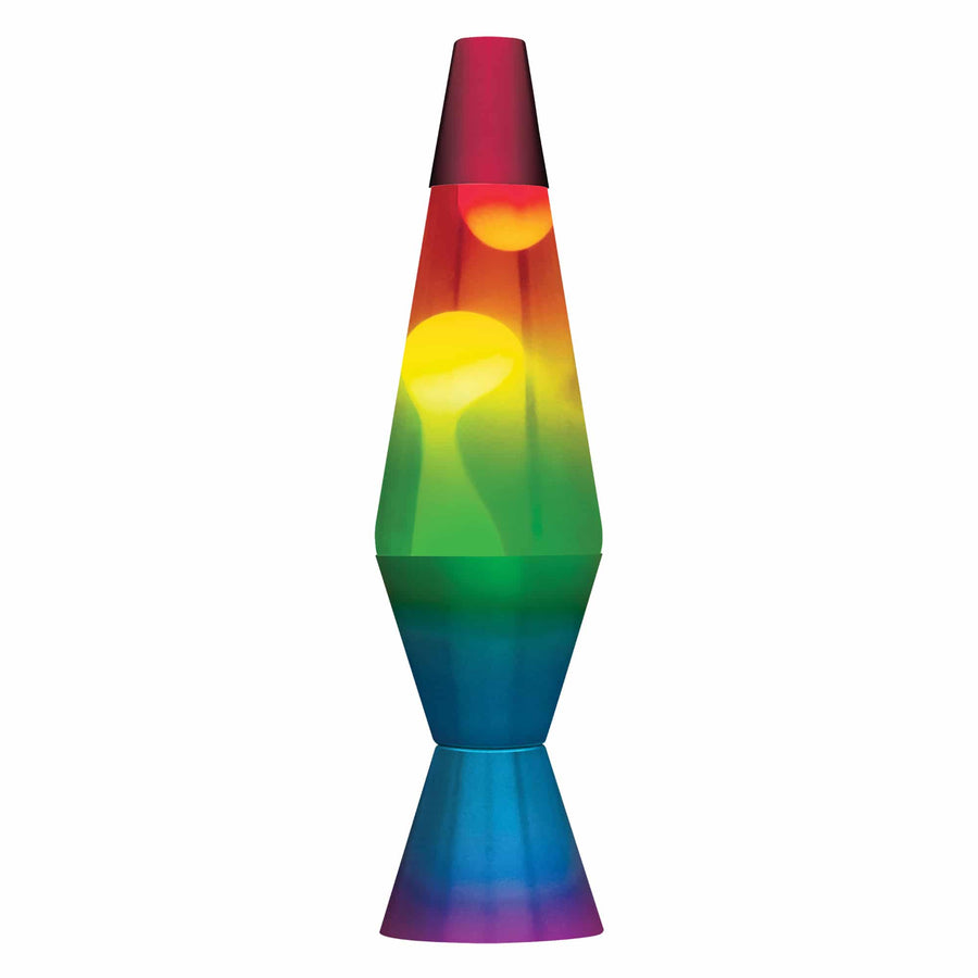 14.5" LAVA LAMP RAINBOW - WHITE/CLEAR/TRICOLOR [HNZH]